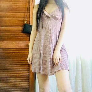 dusty rose polka dot dress